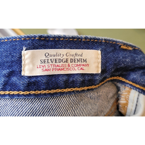 Levis Women 501 90s Selvedge Button Fly Straight Leg Blue Denim Jeans 24 X 30 - Picture 11 of 16